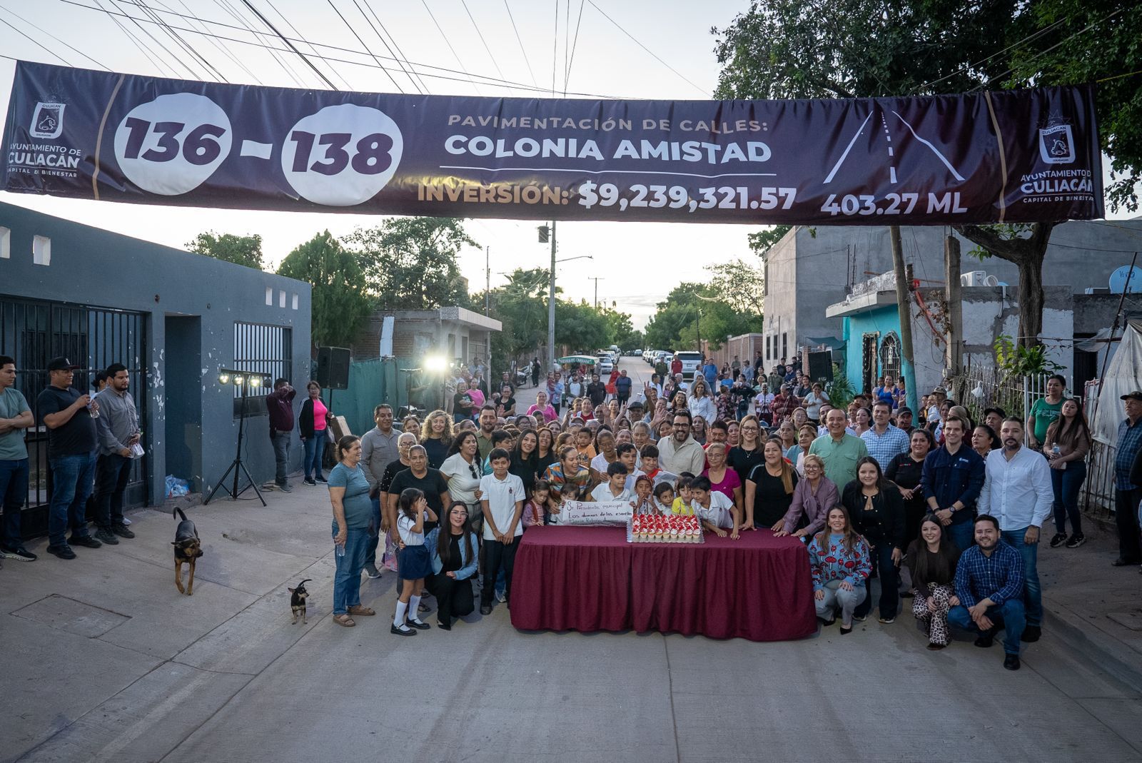 Entregan calles pavimentadas en colonia La Amistad, en Culiacán