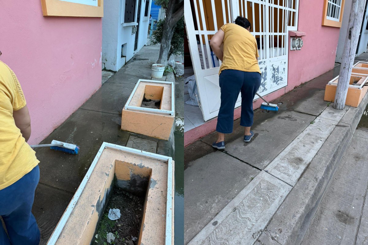 Fugas de aguas negras en el Infonavit Alarcón de Mazatlán