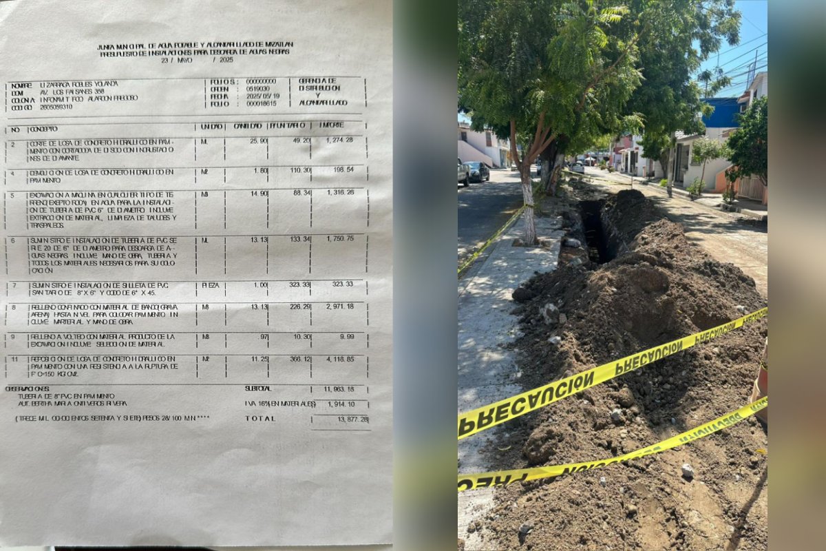 Fugas de aguas negras en el Infonavit Alarcón de Mazatlán