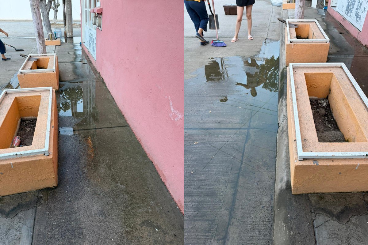 Fugas de aguas negras en el Infonavit Alarcón de Mazatlán