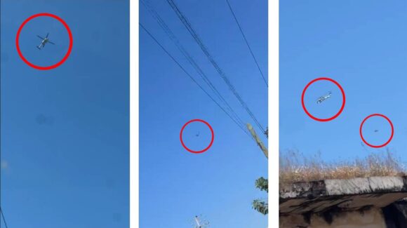 Helicópteros de la Marina sobrevuelan Escuinapa, Sinaloa tras hechos violentos y bloqueo carretero de este miércoles 17 de diciembre