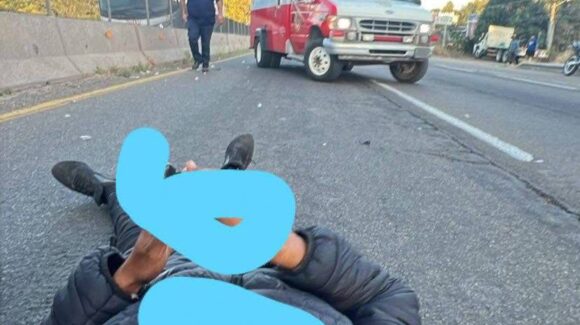 Derrapa motociclista tras atropellar a un perro en carretera, al sur de Mazatlán, Sinaloa