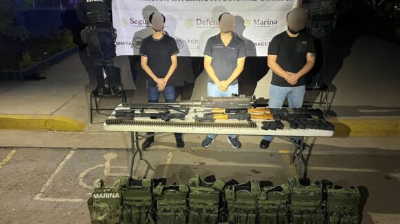 Esto fue lo asegurado a los tres detenidos en el fraccionamiento Monte Real, en Culiacán, tras operativo