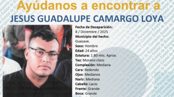 Emite la FGE ficha de búsqueda de Jesús Guadalupe, activista desaparecido en Guasave, Sinaloa