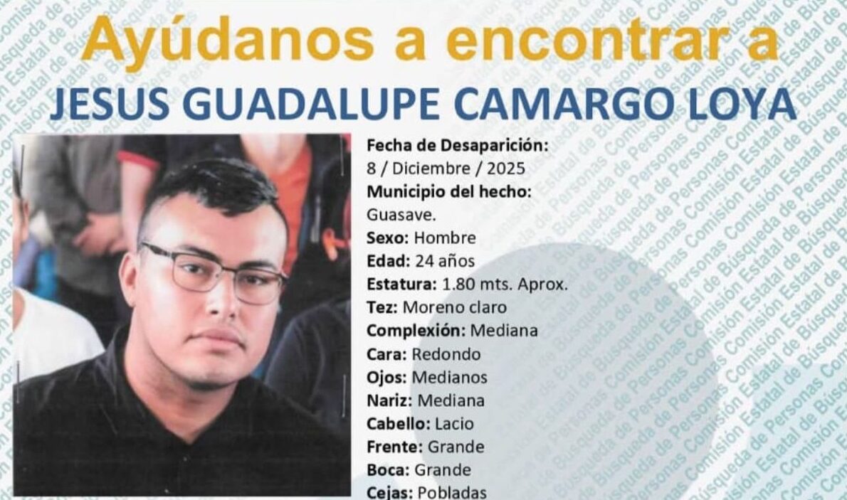 Jesús Guadalupe, activista desaparecido en Guasave