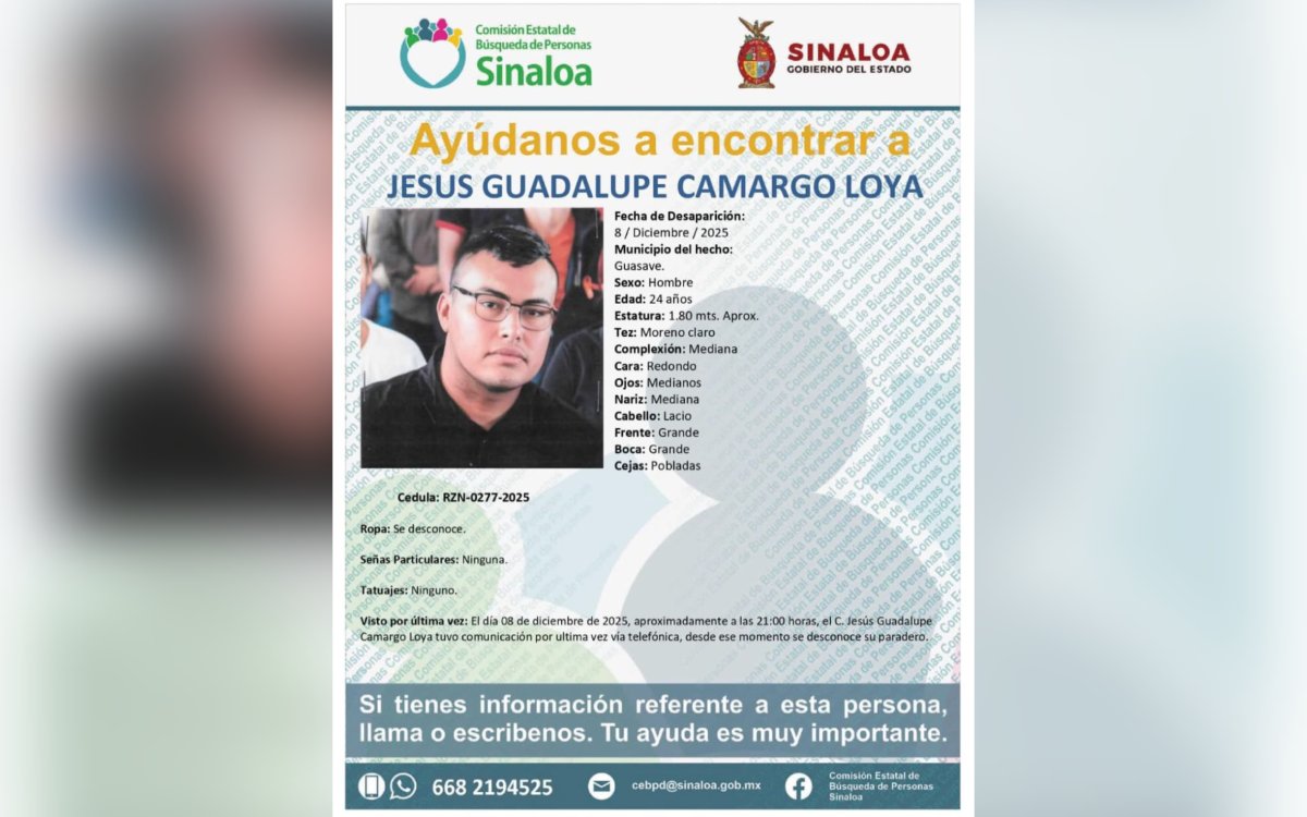 Ficha de búsqueda de Jesús Guadalupe Camargo Loya