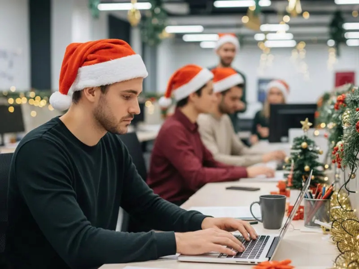 Jóvenes trabajando el día de Navidad. Pago triple.