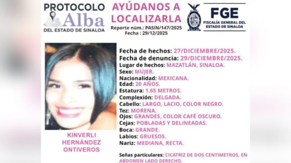 Activan Protocolo Alba por la desaparición de Kinverli en Mazatlán, Sinaloa