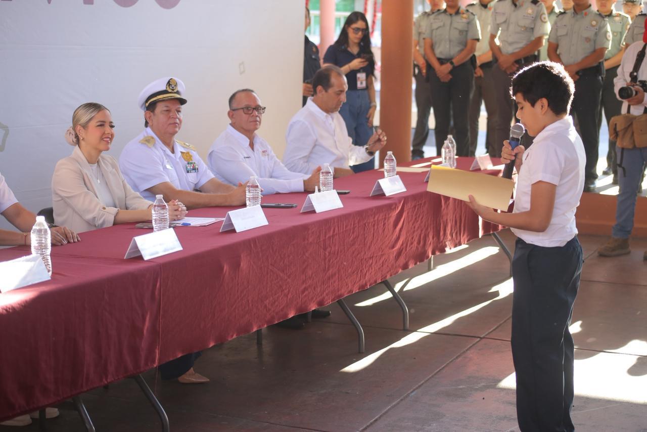 Lunes Cívico en la Primaria General Ángel Flores de Mazatlán