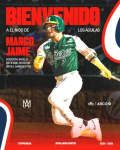 Marco Jaime llega a Águilas de Mexicali