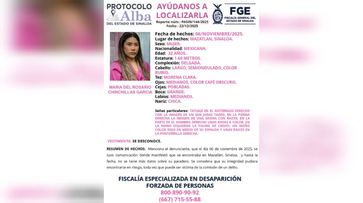 maria del rosario desaparecida en mazatlan
