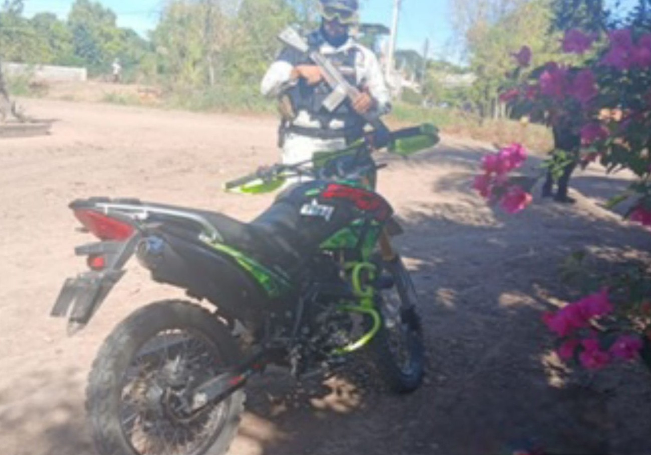 Moto asegurada en Navolato, Sinaloa