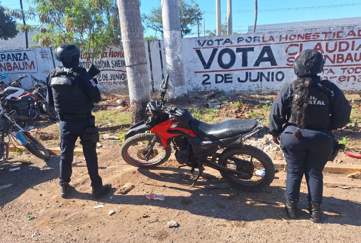 Motocicleta asegurada en Culiacán, Sinaloa
