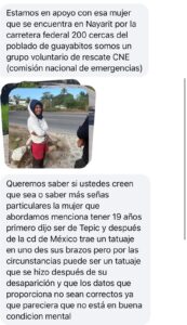 Mujer sin paradero en Nayarit parecida a Glorimar