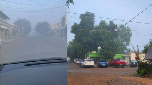 ¡De día pero con las luces encendidas! Bancos de neblina cubren el cielo en Guasave, Sinaloa