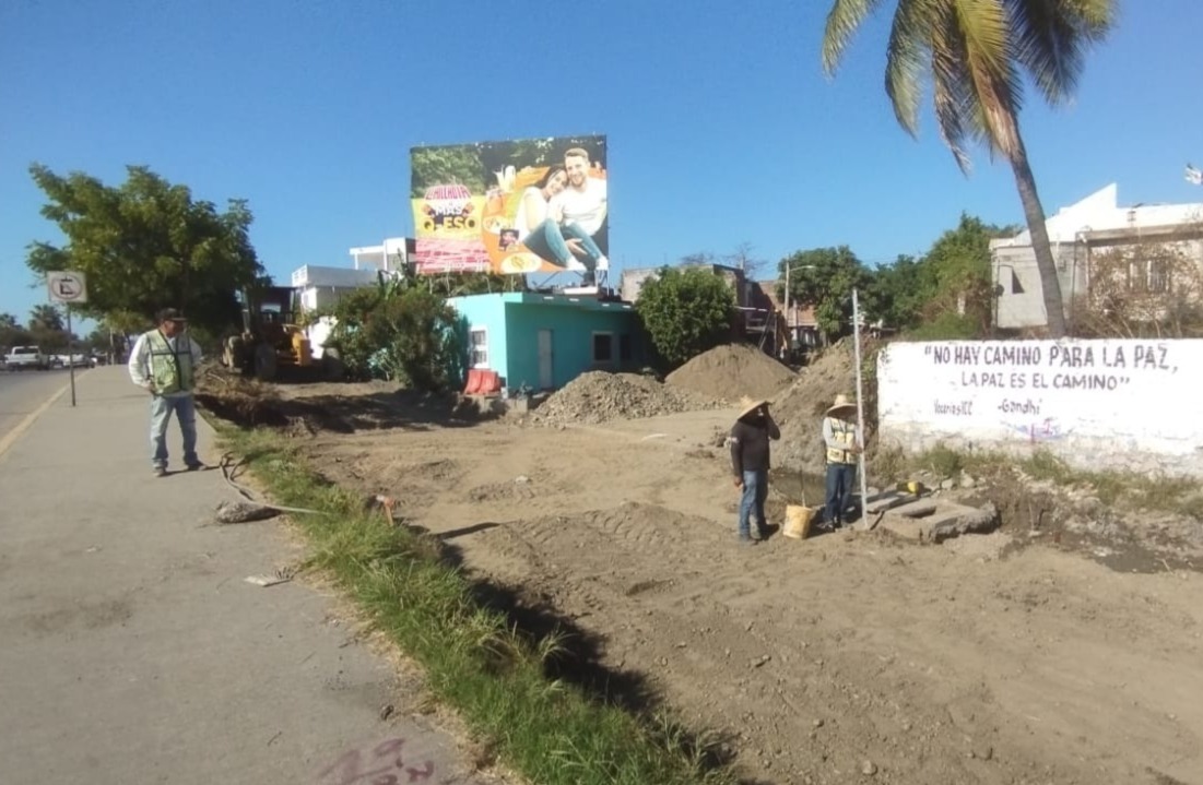 Obra de drenaje en la colonia Benito Juárez de Mazatlán, Sin.