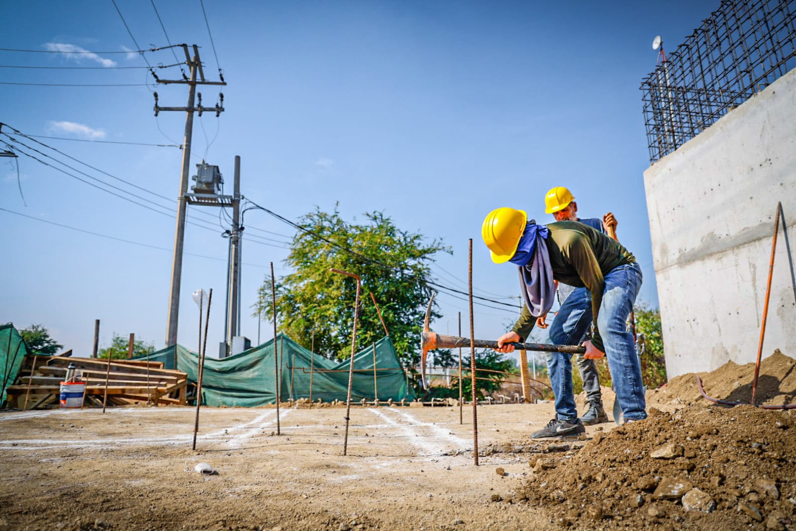 Obra de construcción de la plaza potabilizadora norte en Culiacán