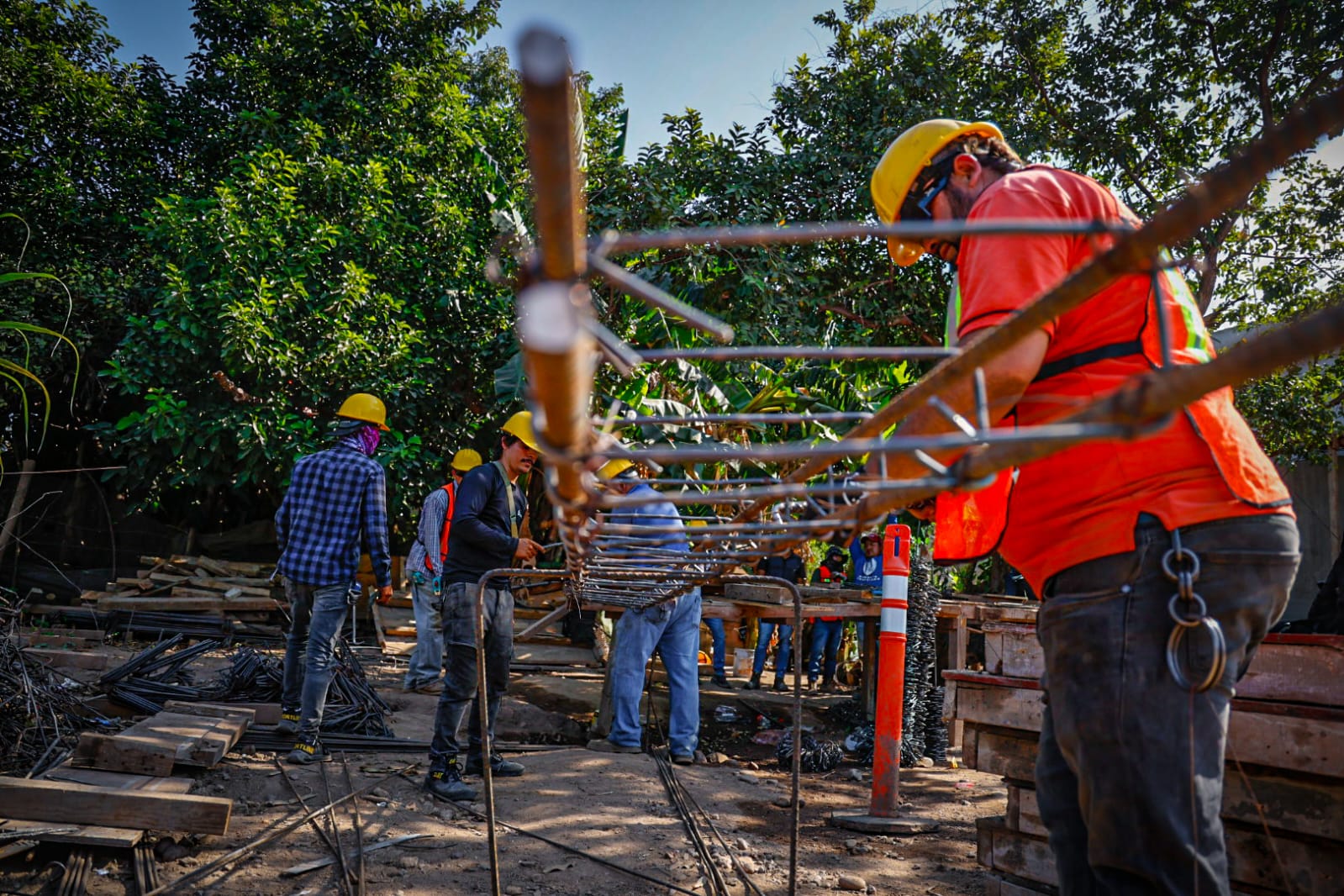 Obra de construcción de la plaza potabilizadora norte en Culiacán
