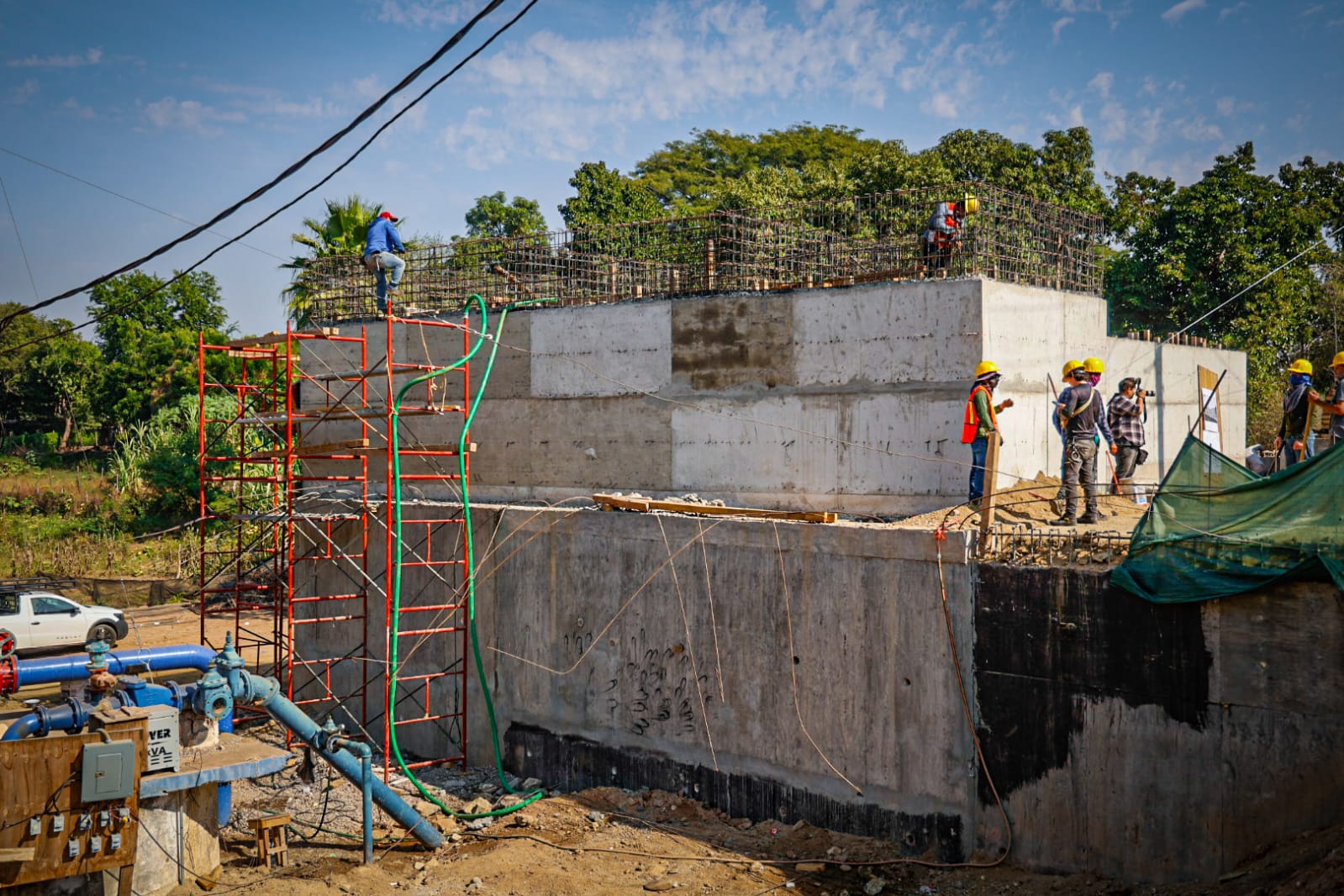 Obra de construcción de la plaza potabilizadora norte en Culiacán
