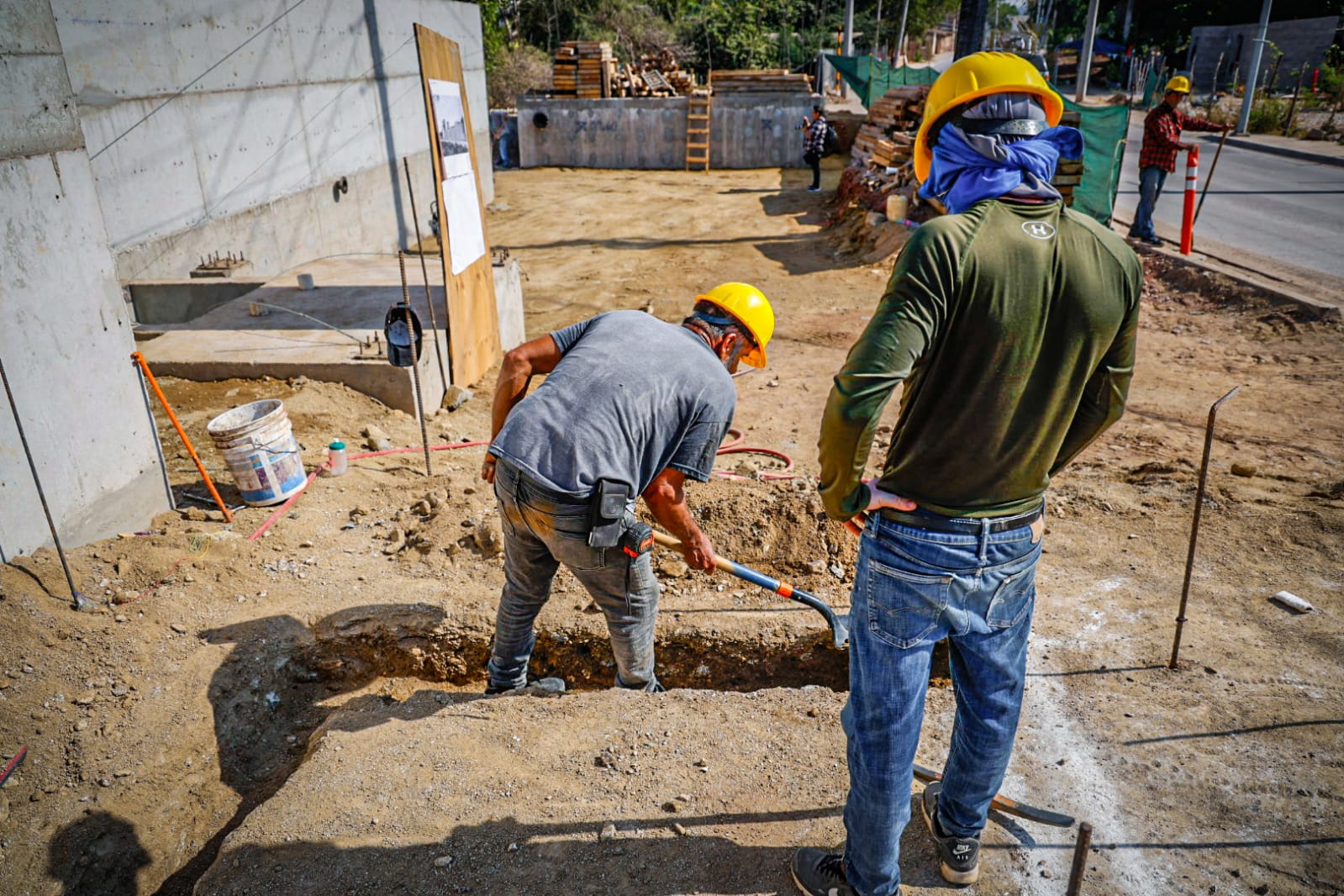 Obra de construcción de la plaza potabilizadora norte en Culiacán