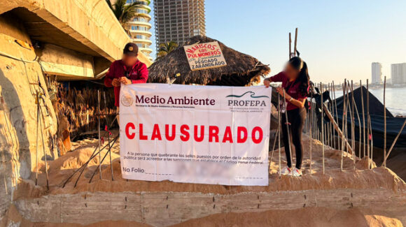 ¡Tuvieron eco! Clausura Profepa obra irregular en playa de Mazatlán, Sinaloa tras denuncias ciudadanas