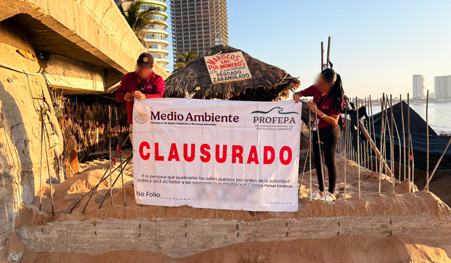 Playa clausurada por Profepa