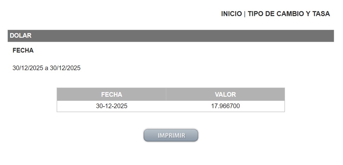 Precio del dólar en el DOF