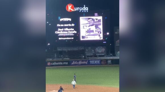 ¡Enmudeció el estadio! Algodoneros rinde minuto de silencio a José Alberto, socorrista fallecido en Guasave, Sinaloa