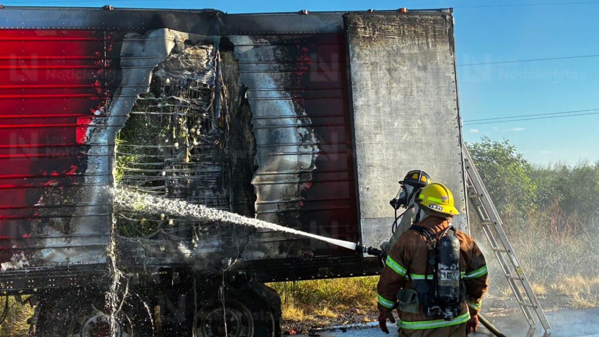 se incendia trailer en juan jose rios