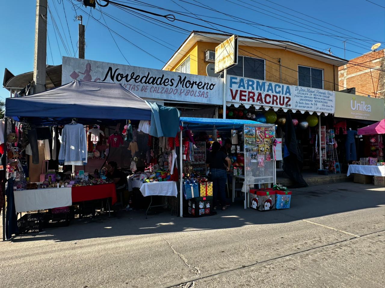 verbena y tianguis navideño en el centro de Villa Unión, Mazatlán