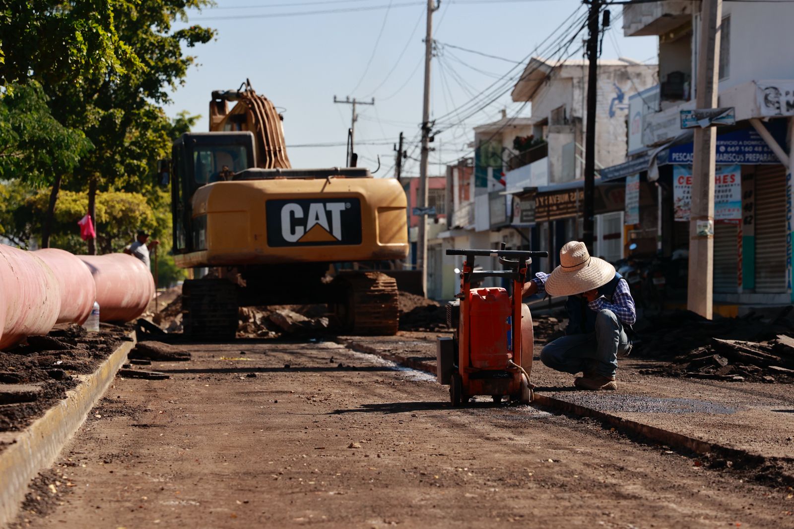 Trabajos en el Colector Jabalíes en Mazatlán, Sinaloa