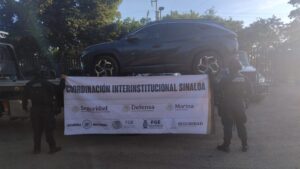 Vehículo asegurado en Navolato, Sinaloa