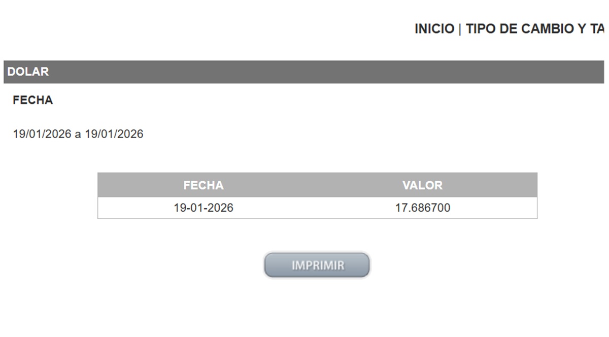 Dolar DOF 19 Enero 2026