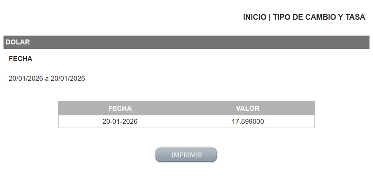 Dolar DOF 20 Enero 2026