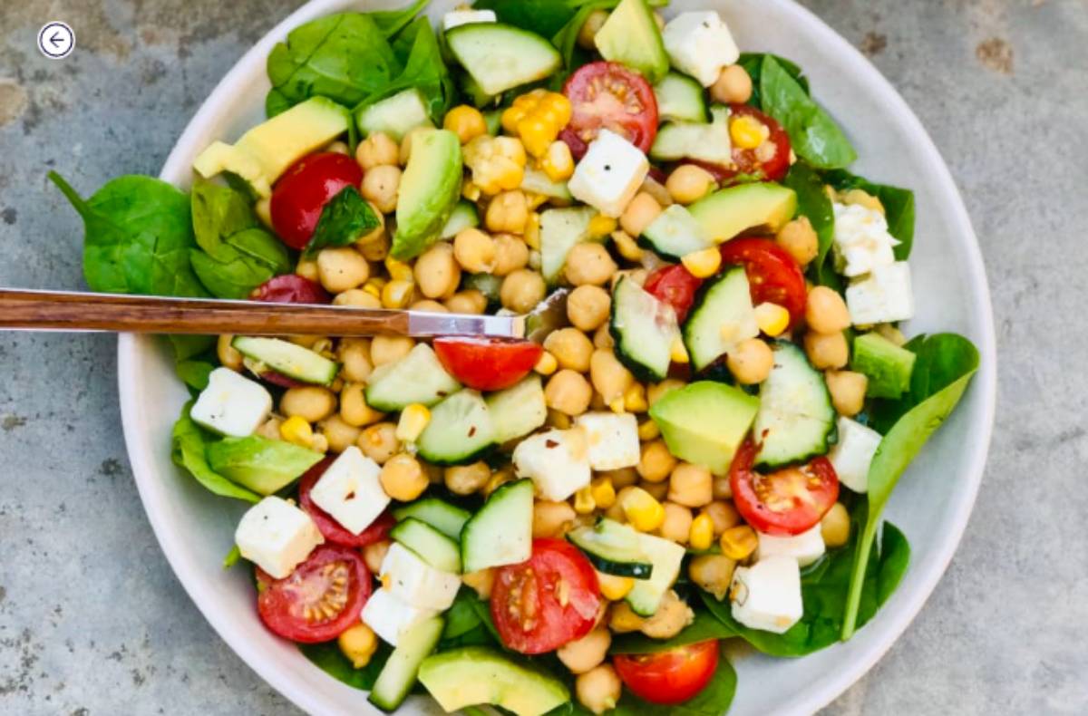 Ensalada de garbanzos y verduras