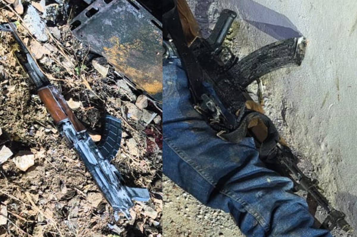 parte de las armas aseguradas tras el enfrentamiento