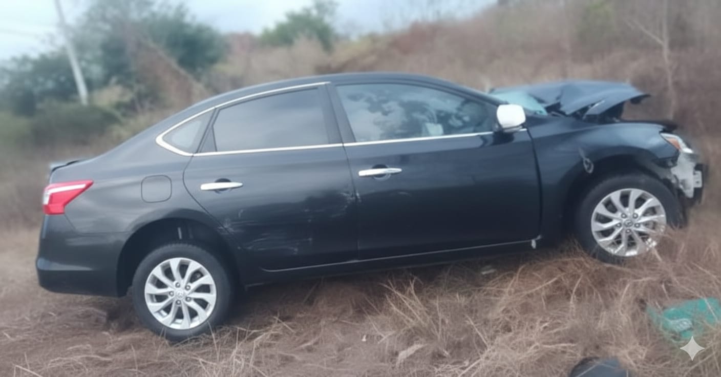 accidente en el kilómetro 231 de la carretera libre que conecta al municipio de Rosario con Mazatlán