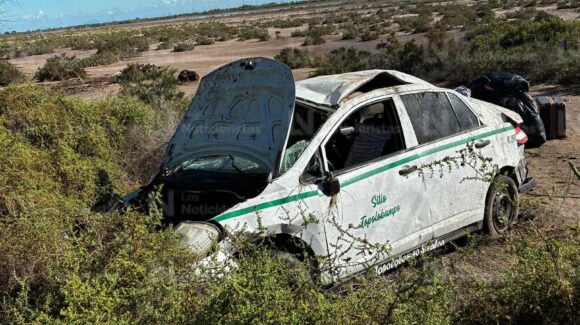 Todo indica que presuntamente el taxista no tomó la previsión y eso ocasionó la volcadura en la Mochis-Topo: Tránsito