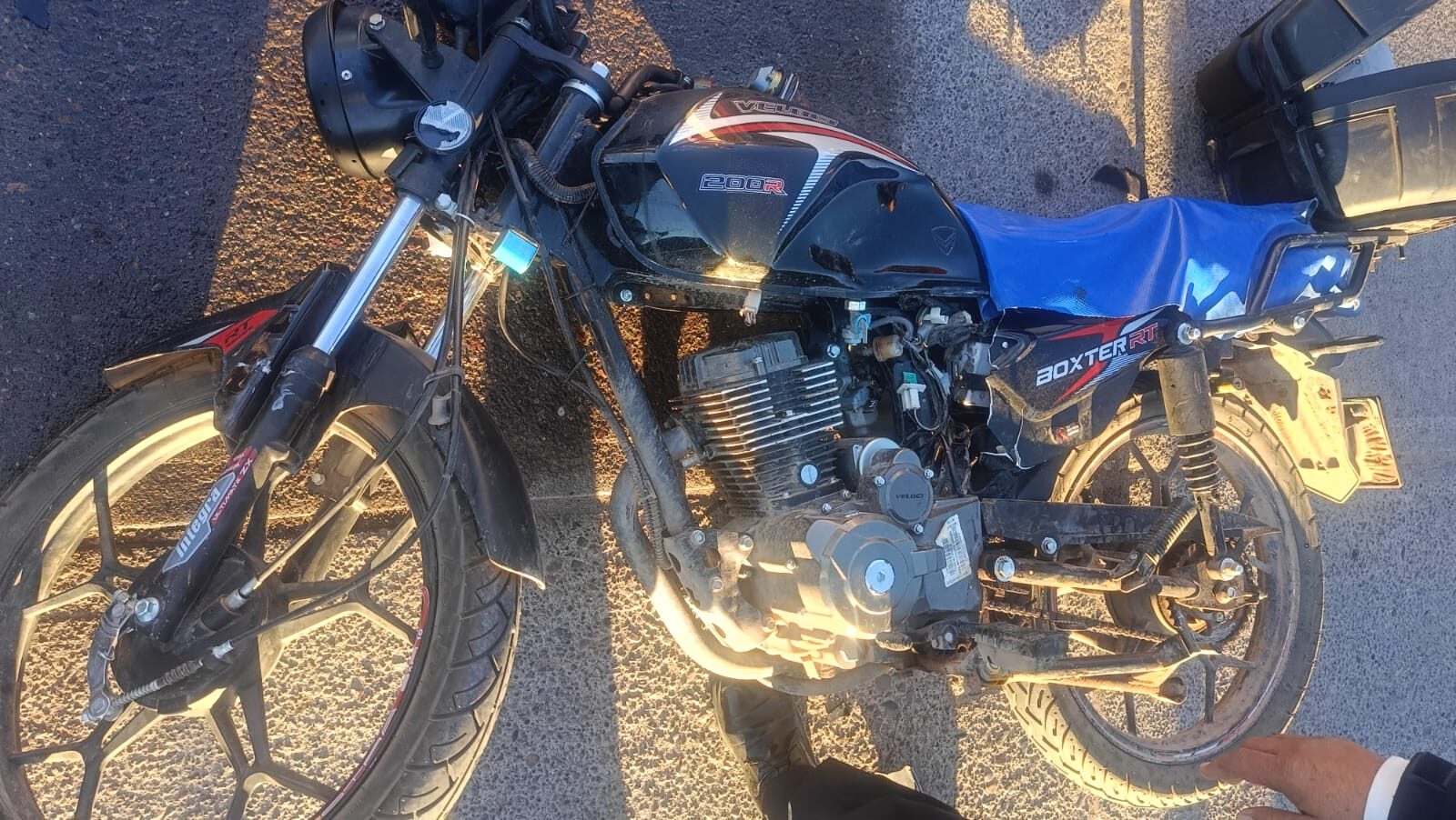 motocicleta arrollada
