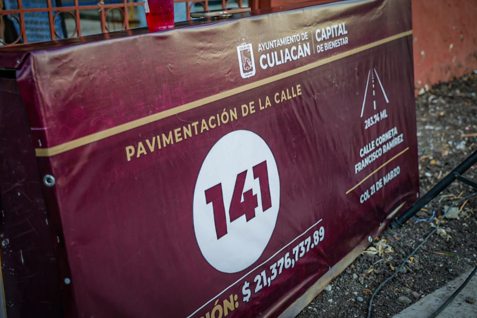 Entregan calle pavimentada en la colonia 21 de Marzo, en Culiacán