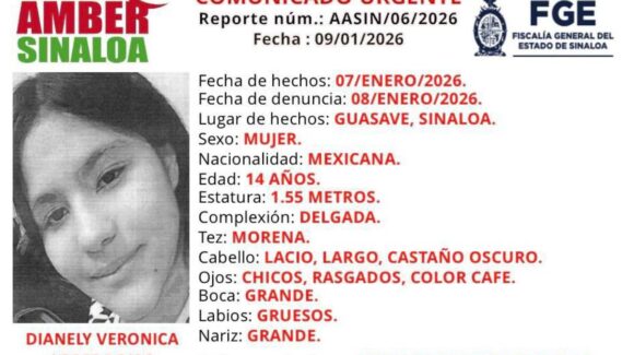 Activan Alerta Amber por desaparición de adolescente en Guasave, Sinaloa