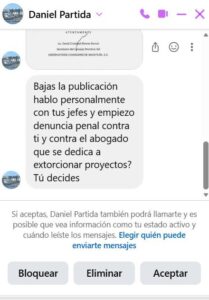 Amenaza a periodista Sheila Arias