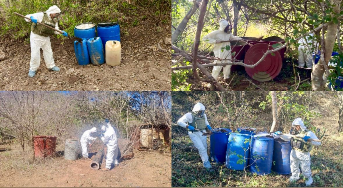Áreas para almacenar químicos aseguradas en Sinaloa