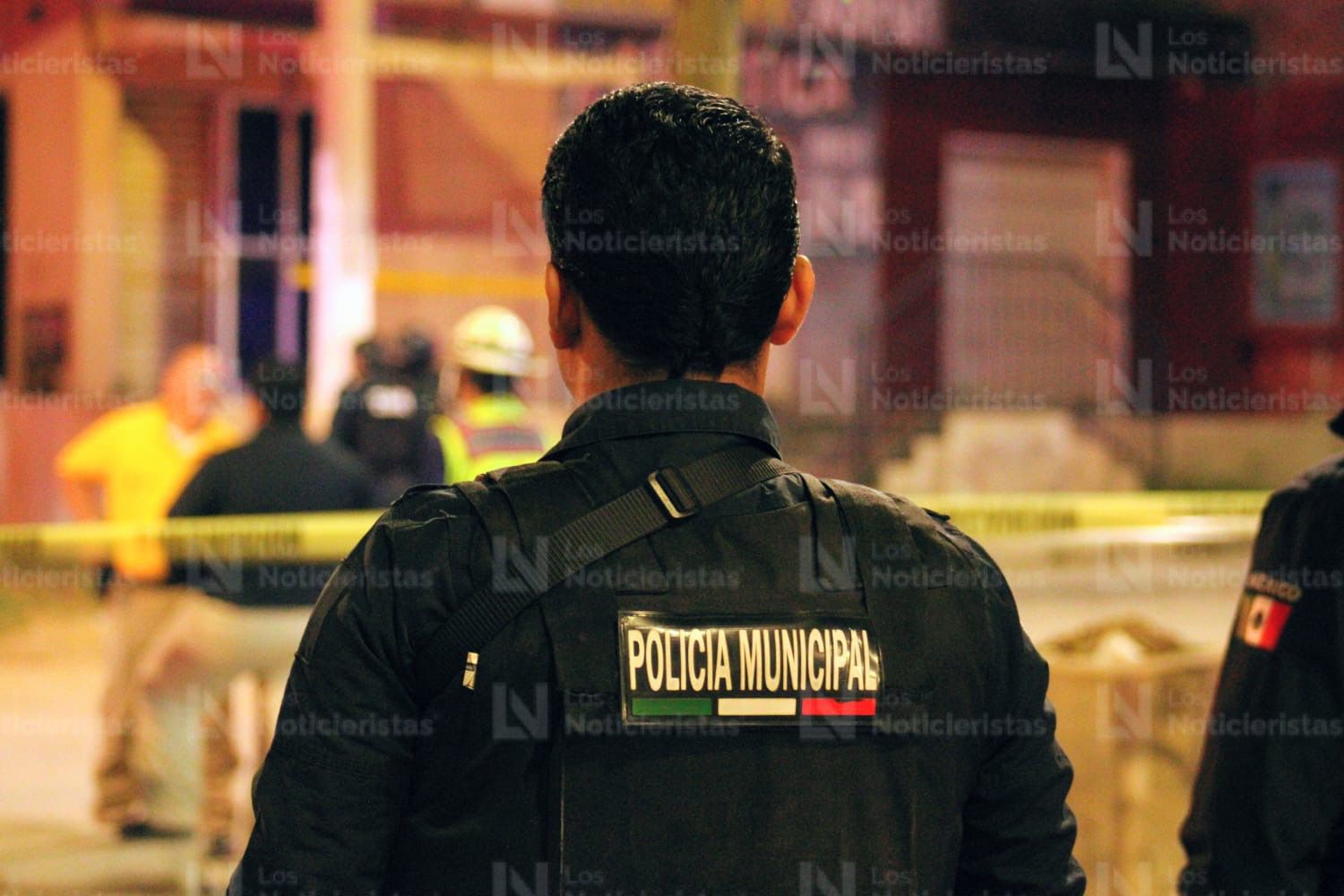 Policía Municipal de Mazatlán en el lugar de los hechos