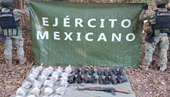 Asegura Ejército arsenal en Elota, Sinaloa, durante operativo interinstitucional