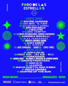 Cartelera de la Feria de San Marcos, en Aguascalientes