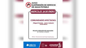 cerro cabezon y dos comunidades mas tendran suspension aviso