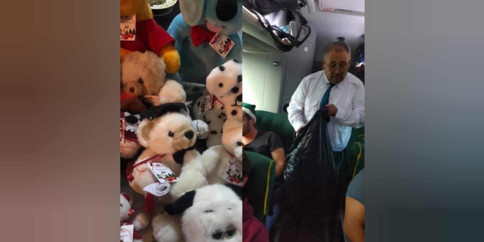 Chofer regala peluches en un autobús