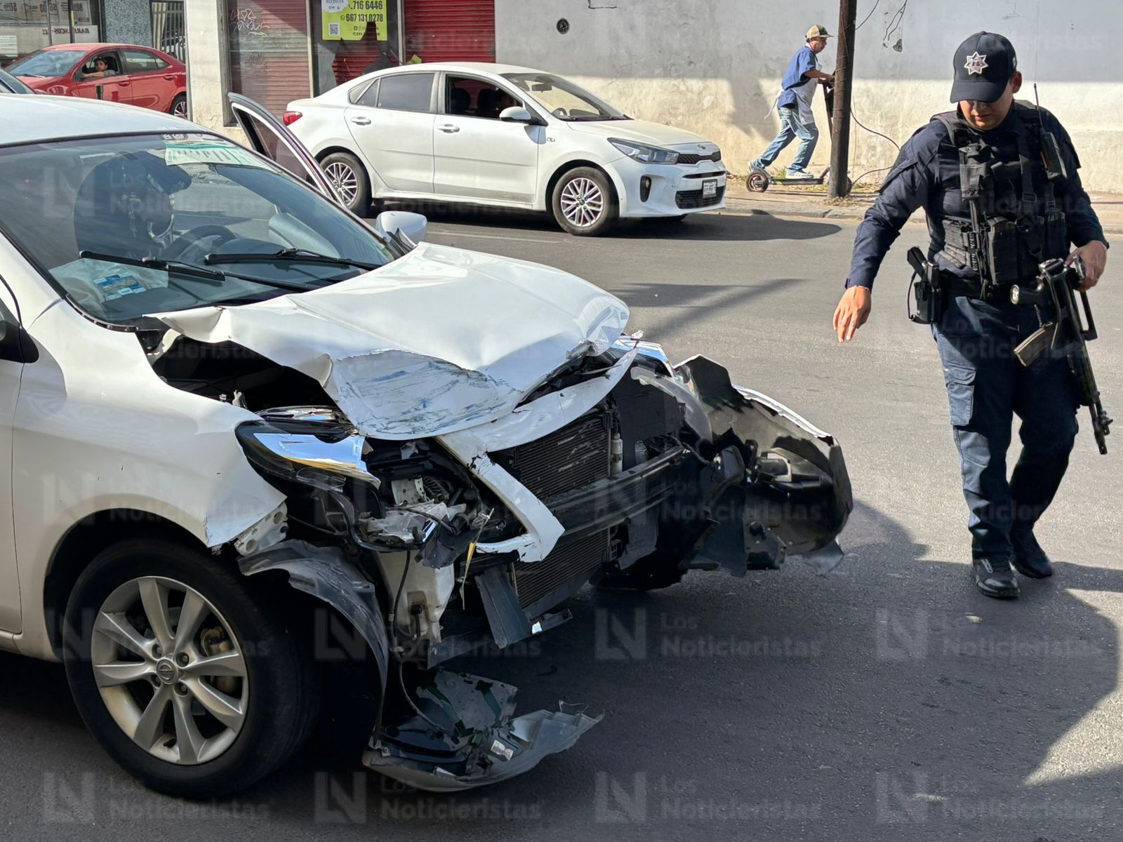 choque de patrulla en el centro de culiacan