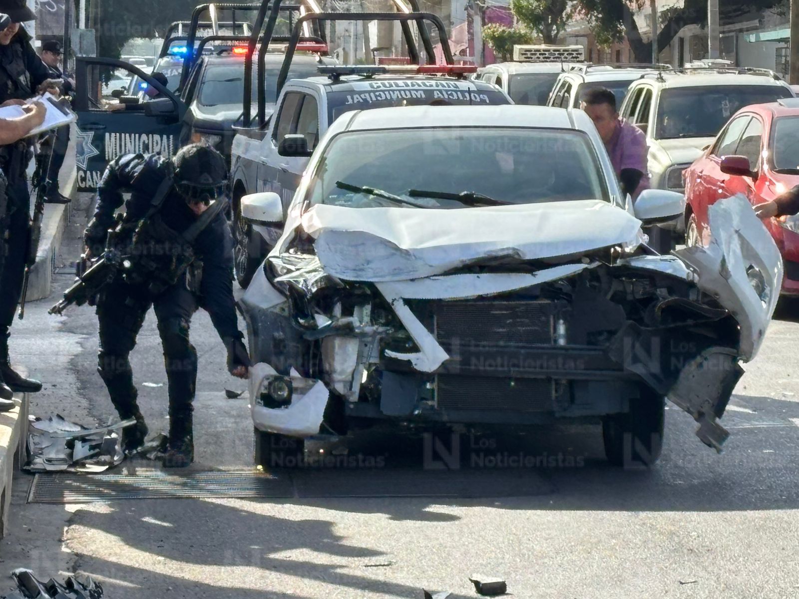 choque de patrulla en el centro de culiacan